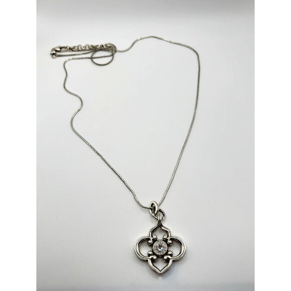 Brighton Toledo Convertible Silver Long Chain Crystal Pendant Necklace - Picture 1 of 7